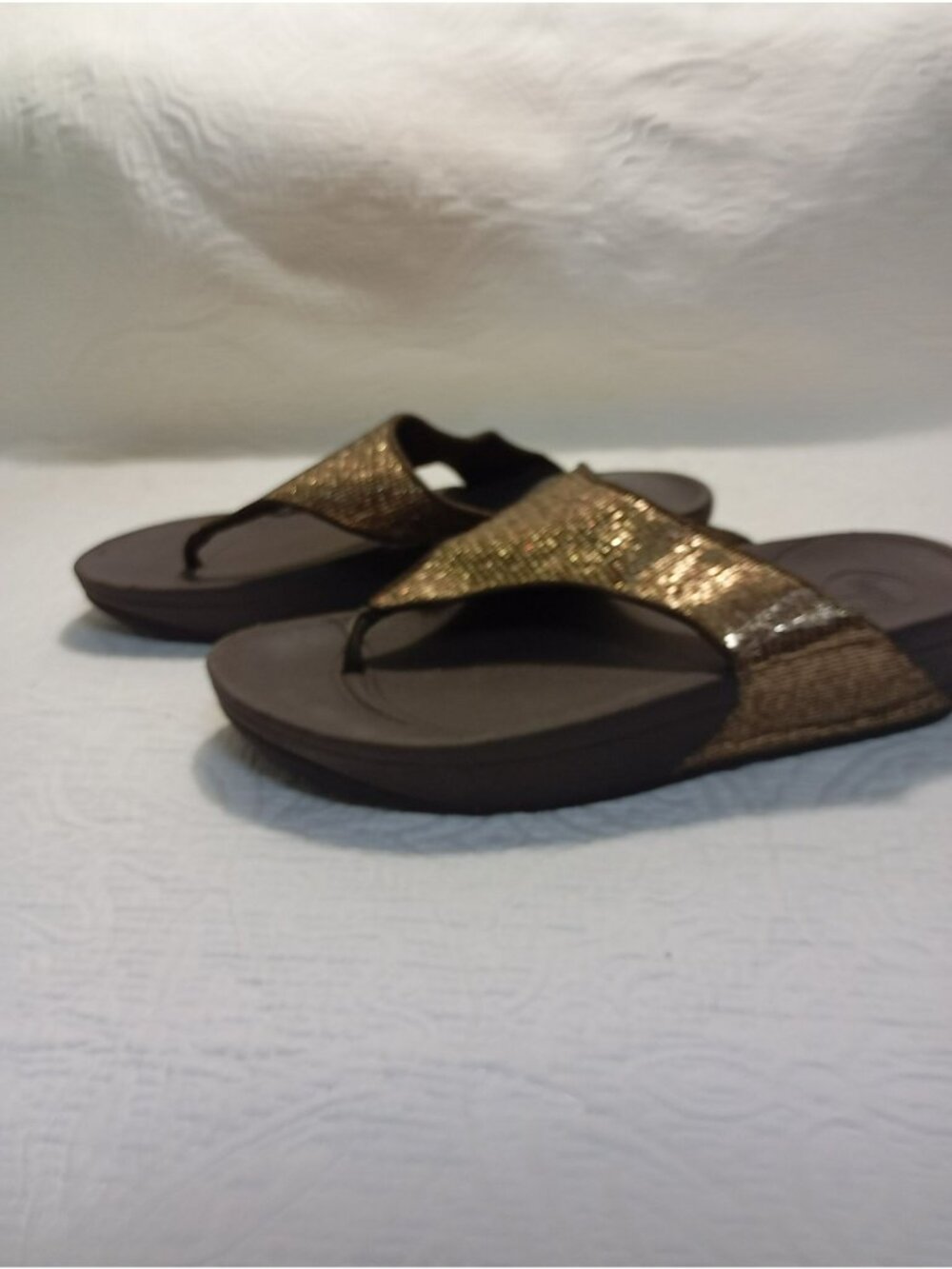FitFlop Womens Brown Sparkle Sandals Size 9 US EU 41 Cushioned Sole Comfortable - Picture 5 of 9